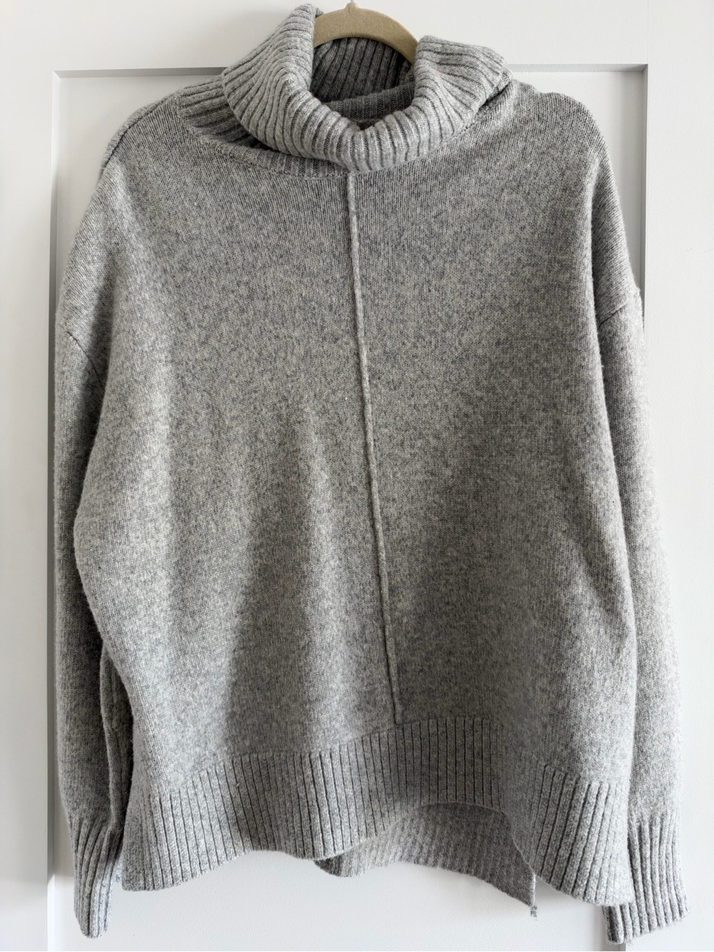 H&M Light Gray Ribbed Cowl Neck Sweater